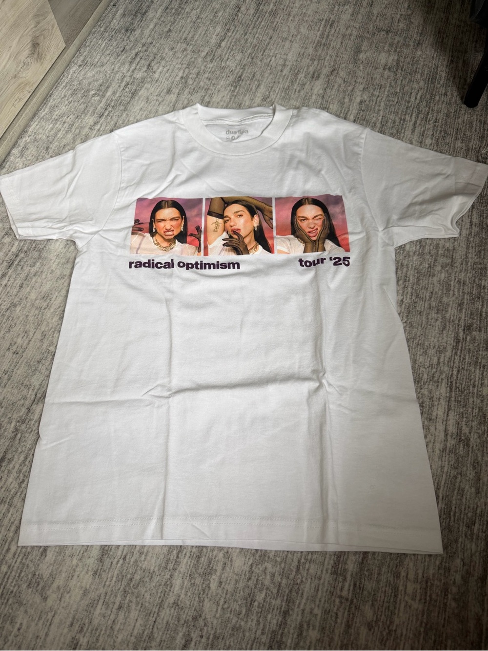 Women's White Short-Sleeve Graphic Tee - Dua Lipa Radical Optimism Tour '25